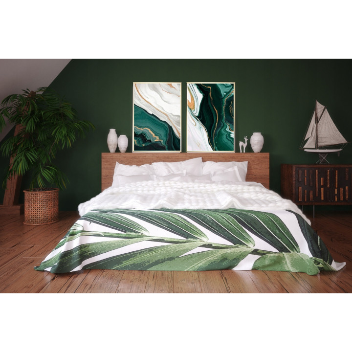 KOMPLET 2 PLAKATY AKWARELE 50X70 LUSTRZANE ZŁOTO [31M1]