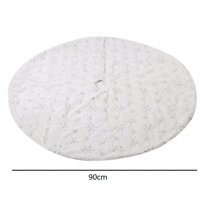 OUTLET! MATA POD CHOINKĘ DYWANIK BIAŁY GWIAZDKI 90CM [31DK-OUTLET]