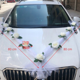 DEKORACJA ŚLUBNA DO SAMOCHODU NA ŚLUB AUTO OZDOBY [WP-DS1-BI]