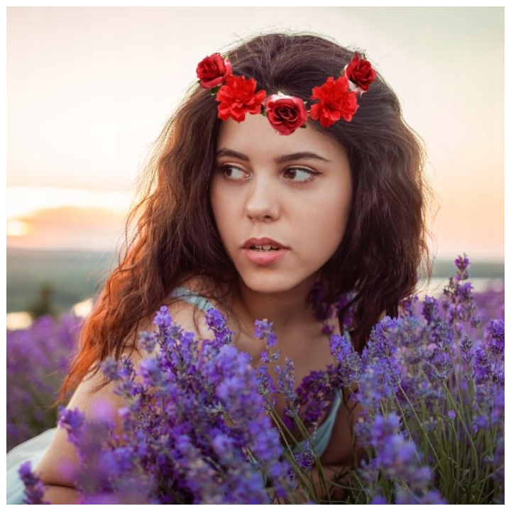 OPASKA WIANEK NA GŁOWĘ BOHO CZERWONE KWIATY LETNIE [48U]