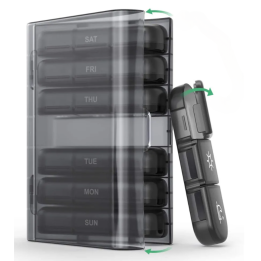 OUTLET! ORGANIZER NA LEKI DNI TYGODNIA PUDEŁKO CZARNE [ORG-LK5-OUTLET]