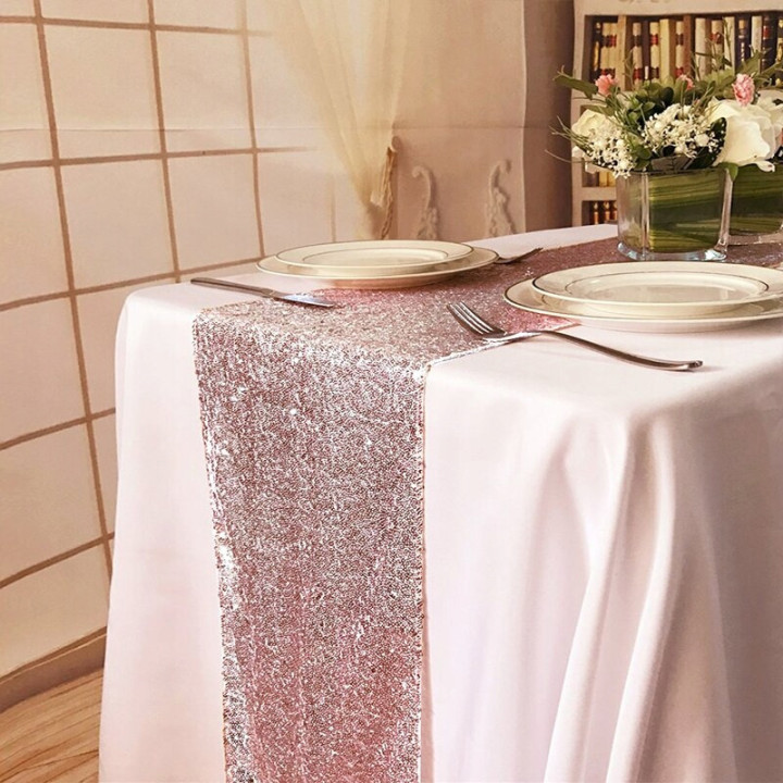 BIEŻNIK CEKINOWY ROSE GOLD WIECZÓR PANIEŃSKI [24G]