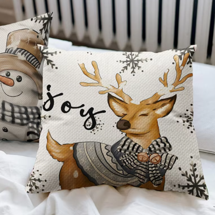 OUTLET! ZESTAW POSZEWKA NA PODUSZKĘ ŚWIĄTECZNA 4 SZT DEKORACYJNA 45X45 [POSZEWKA4-OUTLET]