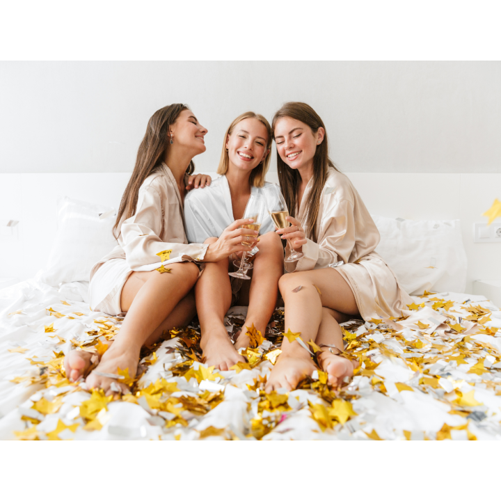 OUTLET!ZESTAW 2 SZLAFROKI PANNA MŁODA ŚWIADKOWA ŚLUBNY PREZENT WIECZÓR PANIEŃSKI [WP-SZ-Z3-OUTLET plamki]