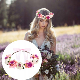 OPASKA WIANEK NA GŁOWĘ KWIATY PANIEŃSKI BOHO [W-D1-ROZ]