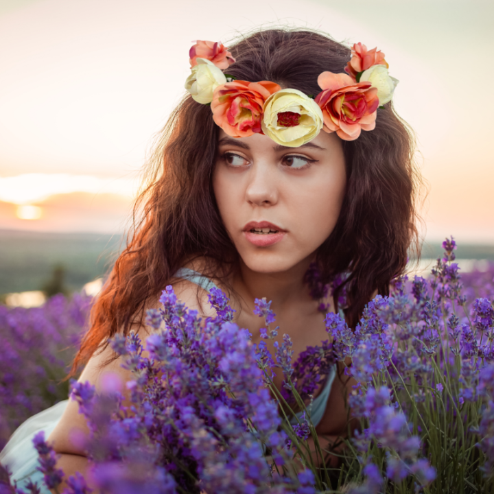 OPASKA WIANEK NA GŁOWĘ KWIATY PANIEŃSKI BOHO [W-D1-ROZ]