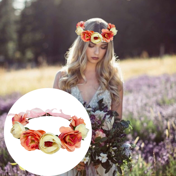 OPASKA WIANEK NA GŁOWĘ KWIATY PANIEŃSKI BOHO [W-D1-ROZ]
