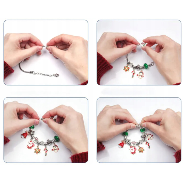 KALENDARZ ADWENTOWY BRANSOLETKA BIŻUTERIA CHARMS ZAWIESZKI 24SZT DIY [SE-KAL1]