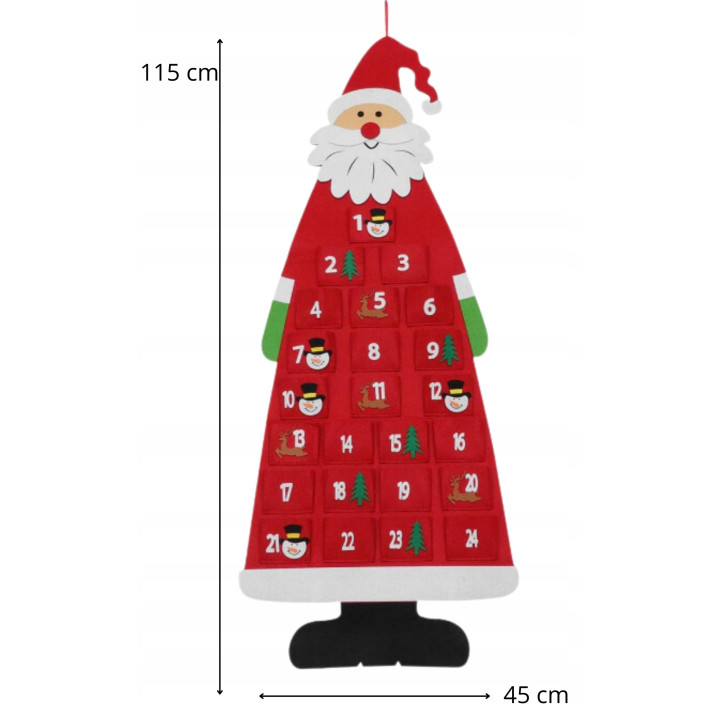 KALENDARZ ADWENTOWY Z FILCU DLA DZIECI MIKOŁAJ ŚWIĄTECZNY DIY [SE-KAL3]